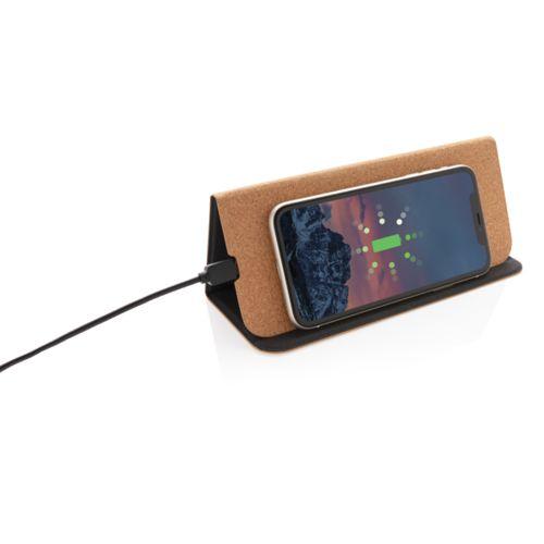 Achat Tapis de souris en liège avec support téléphone et induction - marron