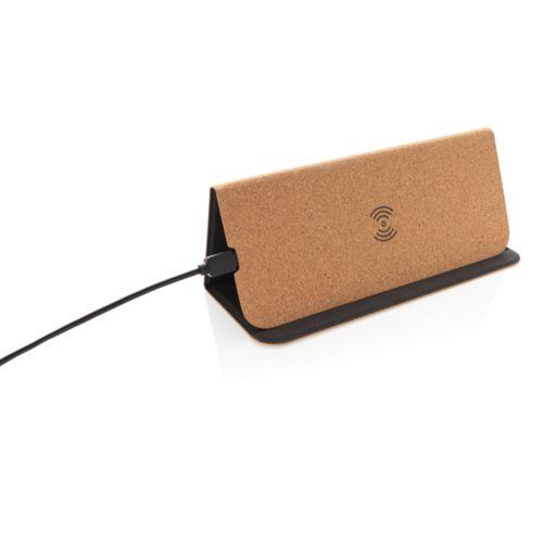 Achat Tapis de souris en liège avec support téléphone et induction - marron