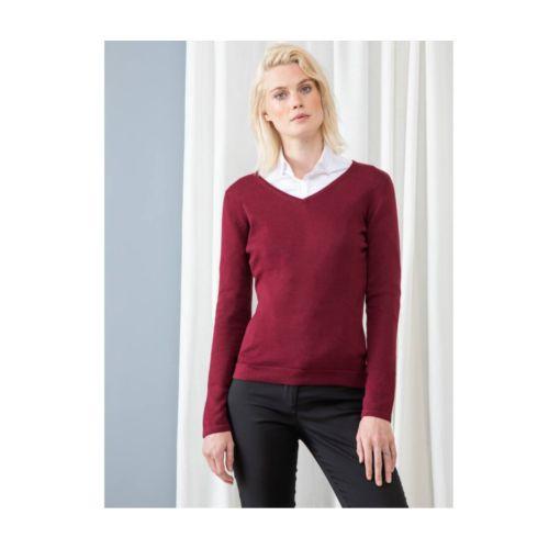Achat Pull col V femme - pourpre