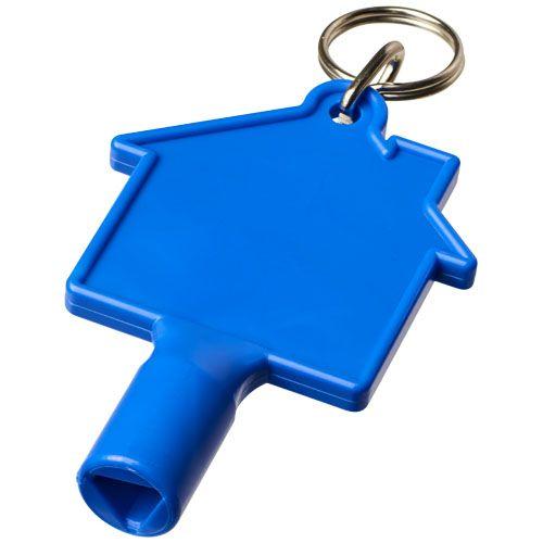 Achat Clé de compteur en forme de maison avec porte-clés Maximilia - bleu