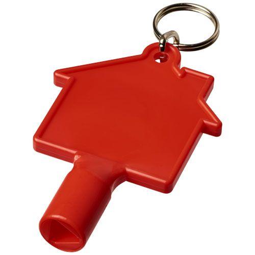 Achat Clé de compteur en forme de maison avec porte-clés Maximilia - rouge