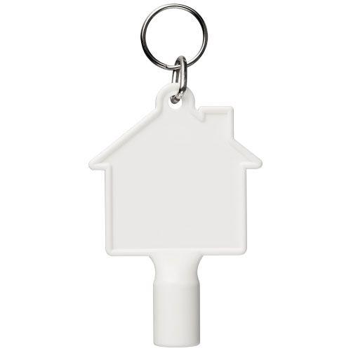 Achat Clé de compteur en forme de maison avec porte-clés Maximilia - blanc