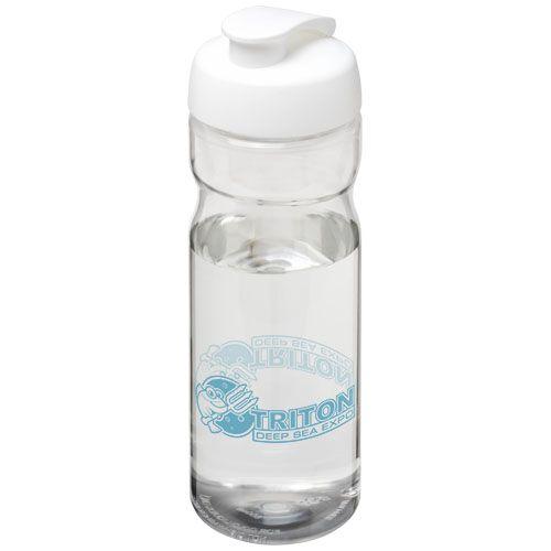 Achat Bouteille de sport H2O Base® 650 ml avec couvercle à clapet - blanc translucide
