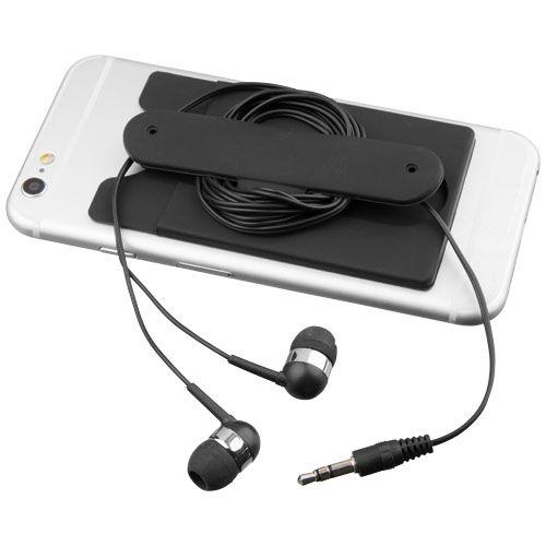 Achat Écouteurs et porte-carte en silicone Wired - noir