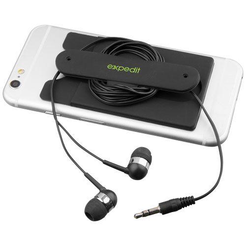 Achat Écouteurs et porte-carte en silicone Wired - noir