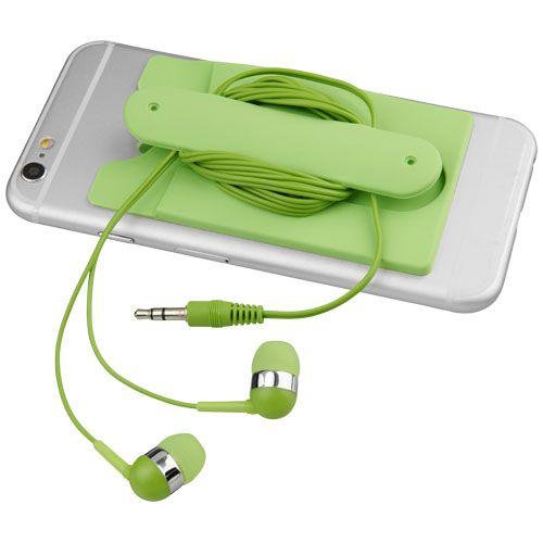 Achat Écouteurs et porte-carte en silicone Wired - vert citron