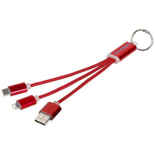 Achat Câble de chargement 3-en-1 avec porte-clés Metal - rouge
