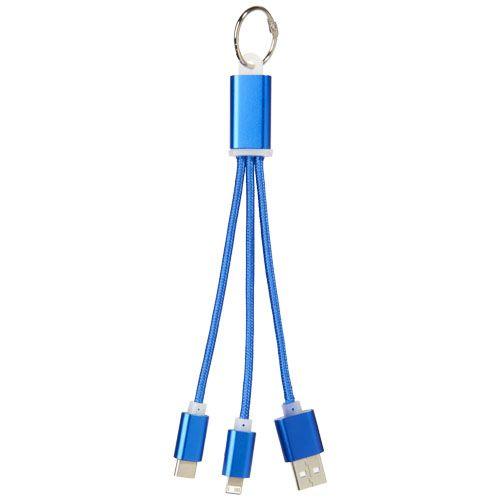 Achat Câble de chargement 3-en-1 avec porte-clés Metal - bleu royal