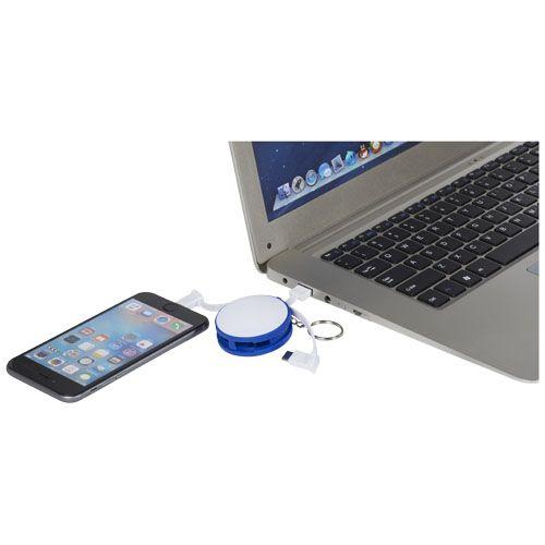 Achat Câble de recharge 3-en-1 avec porte-clés Wrap-around - bleu royal