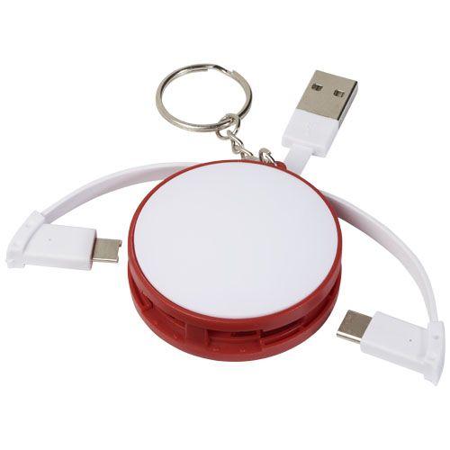 Achat Câble de recharge 3-en-1 avec porte-clés Wrap-around - rouge