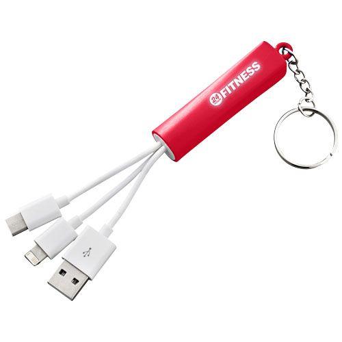 Achat Câble de chargement 3-en-1 Route avec porte-clés - rouge