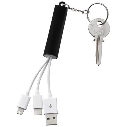 Achat Câble de chargement 3-en-1 Route avec porte-clés - noir