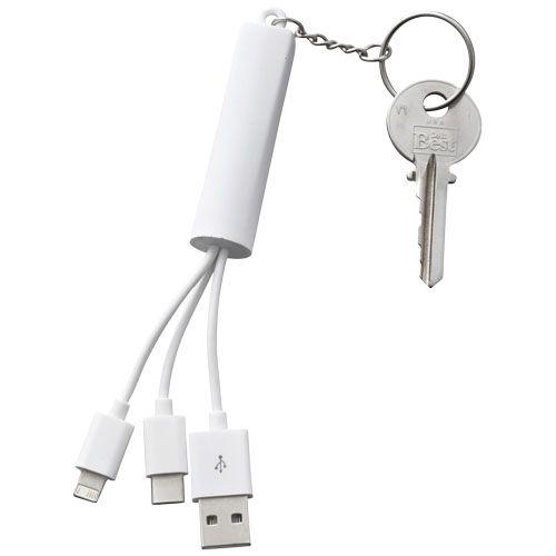 Achat Câble de chargement 3-en-1 Route avec porte-clés - blanc