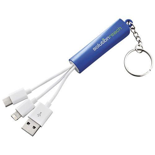 Achat Câble de chargement 3-en-1 Route avec porte-clés - bleu royal