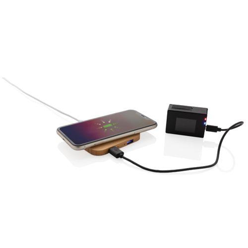 Achat Chargeur à induction 5W en bambou avec double port USB - marron