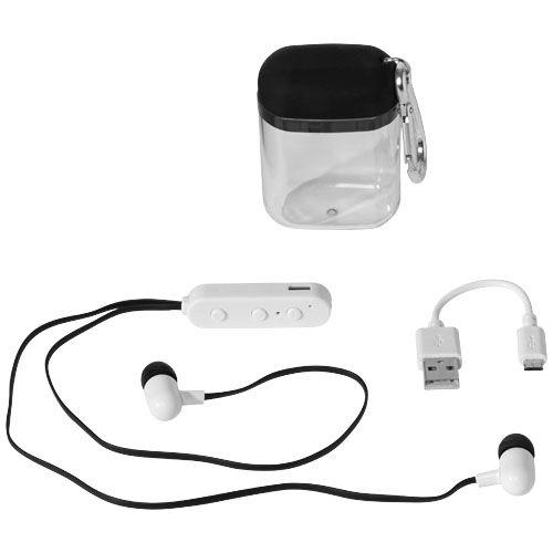 Achat Oreillettes Bluetooth® Budget avec boîtier à mousqueton - noir