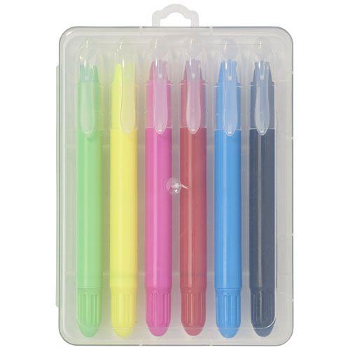 Achat 6 crayons rétractables avec étui plastique Phiz - blanc translucide
