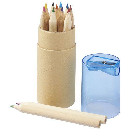 Achat Set de 12 crayons de couleur avec taille-crayon Hef - bleu