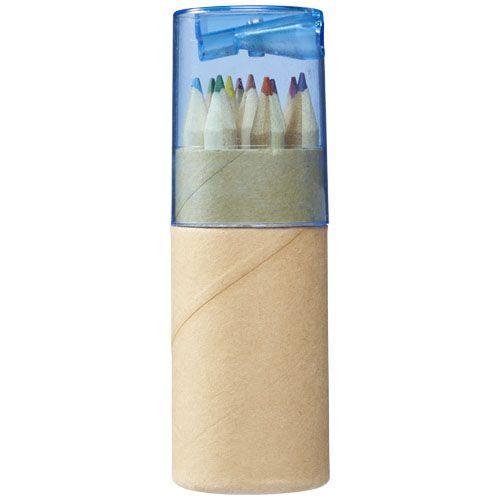 Achat Set de 12 crayons de couleur avec taille-crayon Hef - bleu