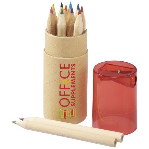 Achat Set de 12 crayons de couleur avec taille-crayon Hef - rouge
