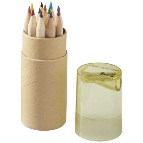 Achat Set de 12 crayons de couleur avec taille-crayon Hef - jaune