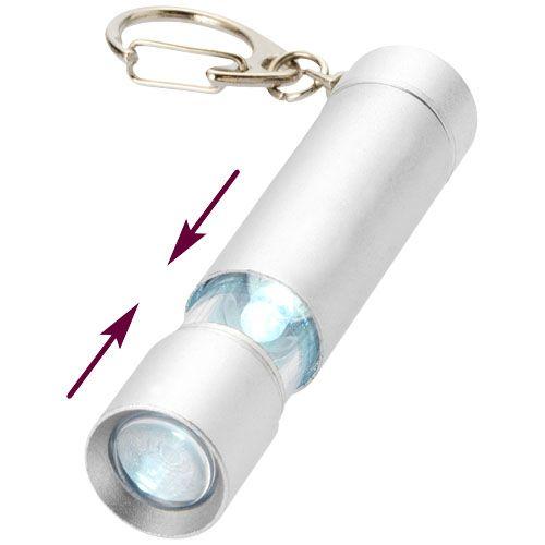 Lampe torche LED avec porte-clés Lepus - argenté