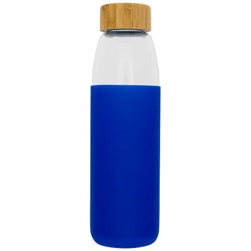 Achat Bouteille sport en verre de 540 ml avec couvercle en bois Kai - bleu