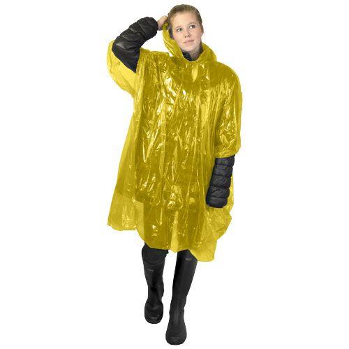 Achat Poncho jetable pour la pluie avec pochette de rangement Ziva - jaune