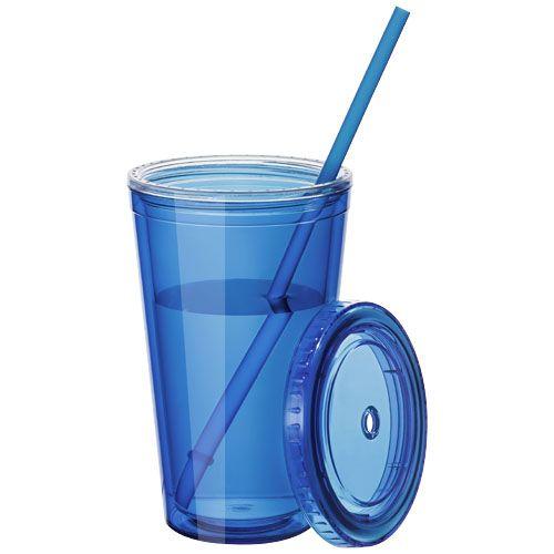 Achat Timbale et paille Cyclone 450ml - bleu translucide