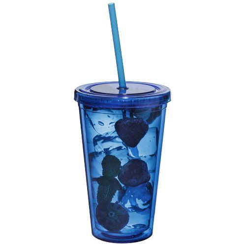 Achat Timbale et paille Cyclone 450ml - bleu translucide