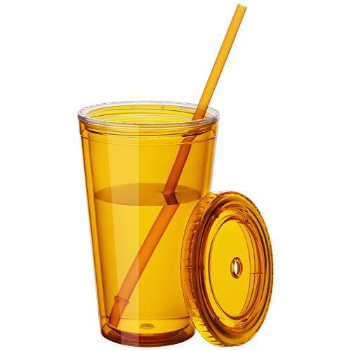 Achat Timbale et paille Cyclone 450ml - orange translucide
