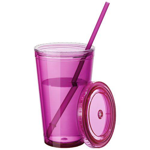 Achat Timbale et paille Cyclone 450ml - rose transparent
