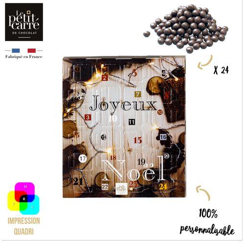 Achat Calendrier de l'Avent Billes de chocolat Noir - Impression Recto-Verso - 