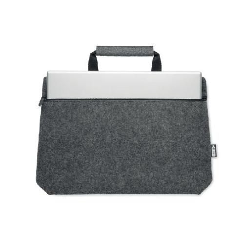 Achat RPET felt zippered laptop bag TAPLA - gris foncé