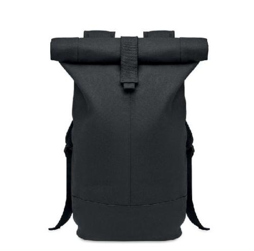 Achat Rolltop washed canvas backpack ZURICH ROLL - noir