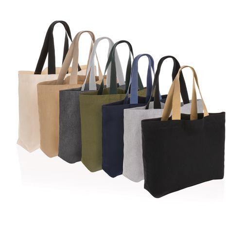 Achat Grand sac tote en toile 240 g/m² recyclée non teintée Aware™ - gris