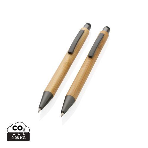 Achat Set de stylos en bambou FSC® dans un coffret - marron