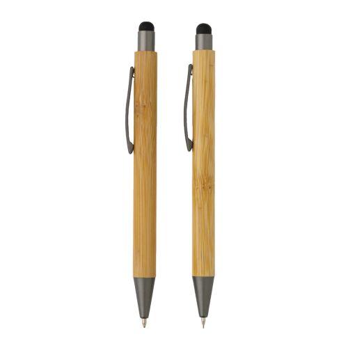 Achat Set de stylos en bambou FSC® dans un coffret - marron