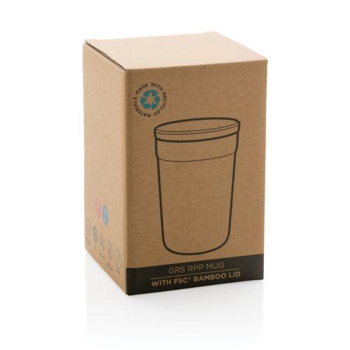 Achat Mug 300ml en PP recyclé GRS avec couvercle en bambou FSC® - noir