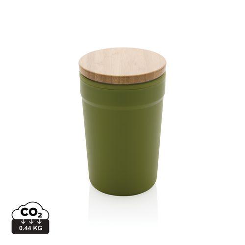 Achat Mug 300ml en PP recyclé GRS avec couvercle en bambou FSC® - vert