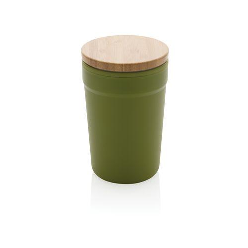 Achat Mug 300ml en PP recyclé GRS avec couvercle en bambou FSC® - vert