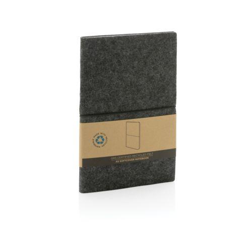 Achat Cahier A5 à couverture souple en feutre recyclé certifié GRS - noir