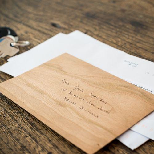 Achat Enveloppe en bois retangulaire vierge - Made in France - 