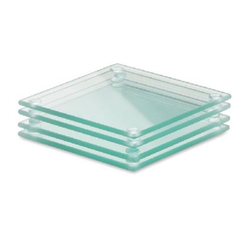 Achat 4 sous-verres en verre recyclé MOSAIC - transparent