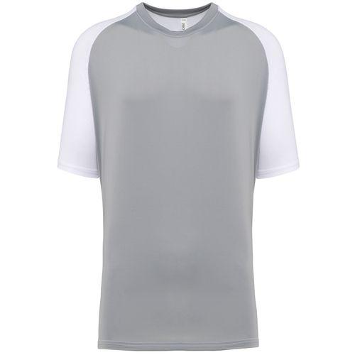 Achat T-shirt de padel bicolore à manches raglan homme - gris doux