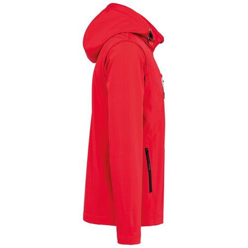 Achat Veste Softshell 3 couches à capuche avec manches amovibles unisexe - rouge
