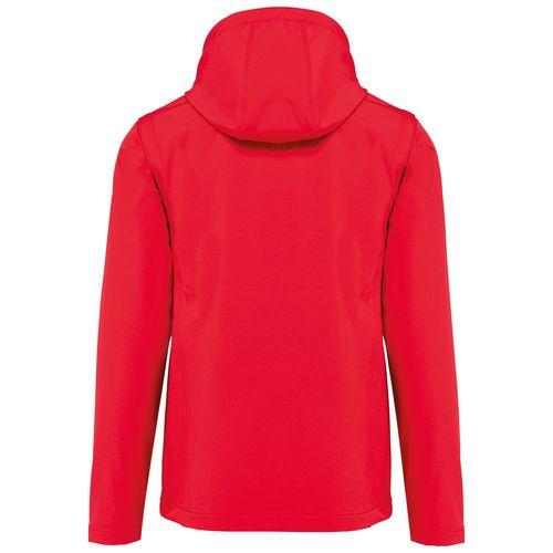 Achat Veste Softshell 3 couches à capuche avec manches amovibles unisexe - rouge