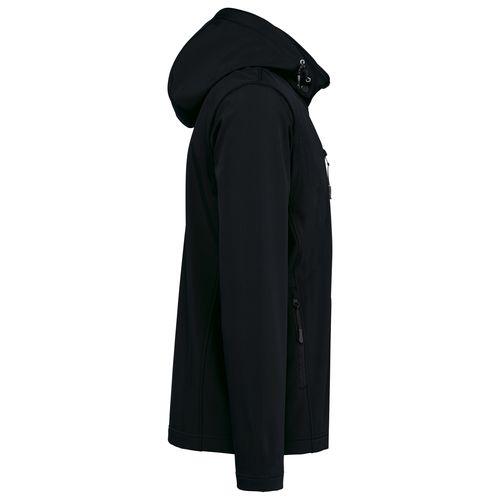 Achat Veste Softshell 3 couches à capuche avec manches amovibles unisexe - noir