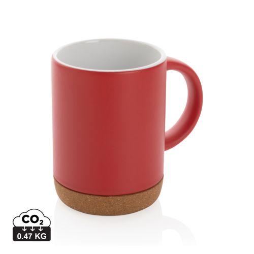 Achat Mug en céramique avec base en liège - rouge
