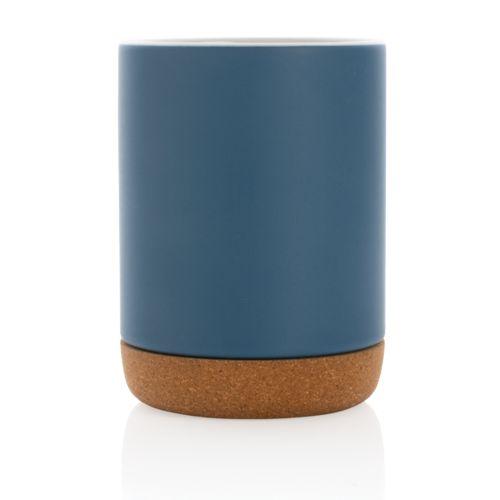 Achat Mug en céramique avec base en liège - bleu